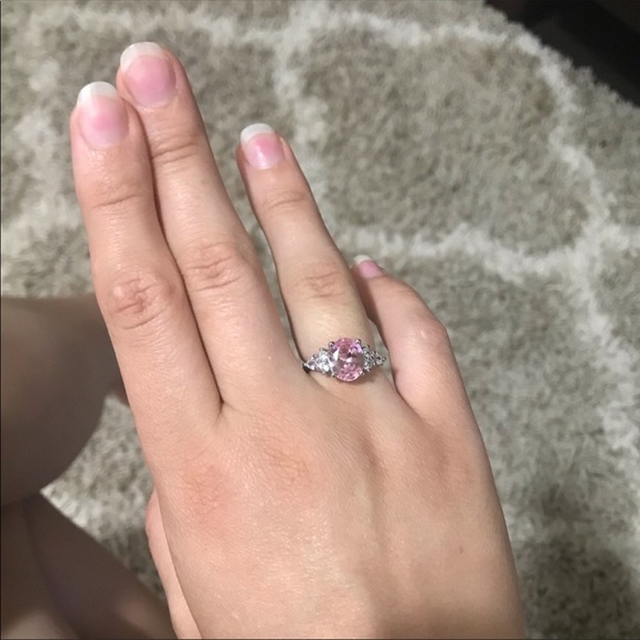 New Beautiful silver with pink ring - Picture 4 of 4